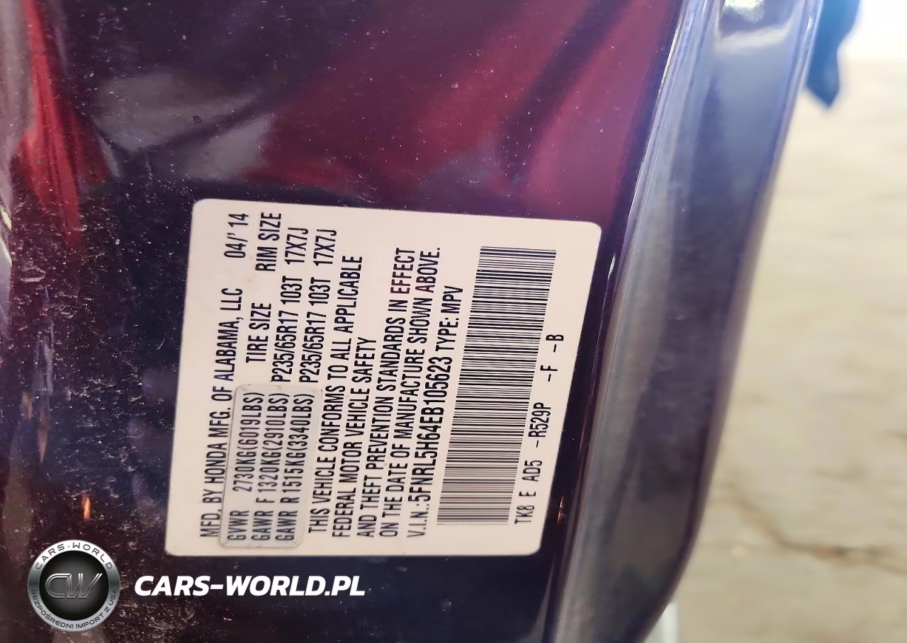 2014 Honda Odyssey Exl VIN:5FNRL5H64EB105623 - 13