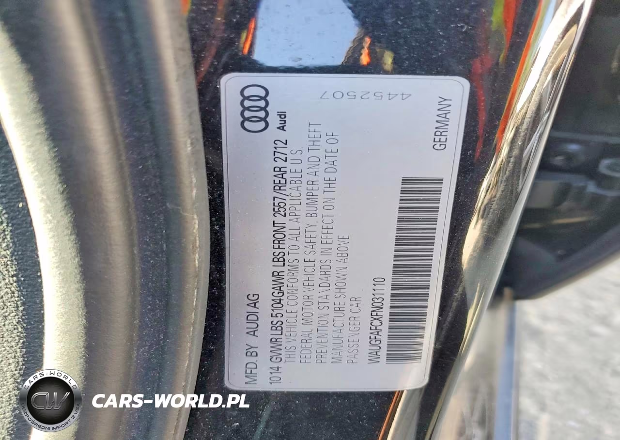 2015 Audi A6 Premium Plus VIN:WAUGFAFCXFN031110 - 12