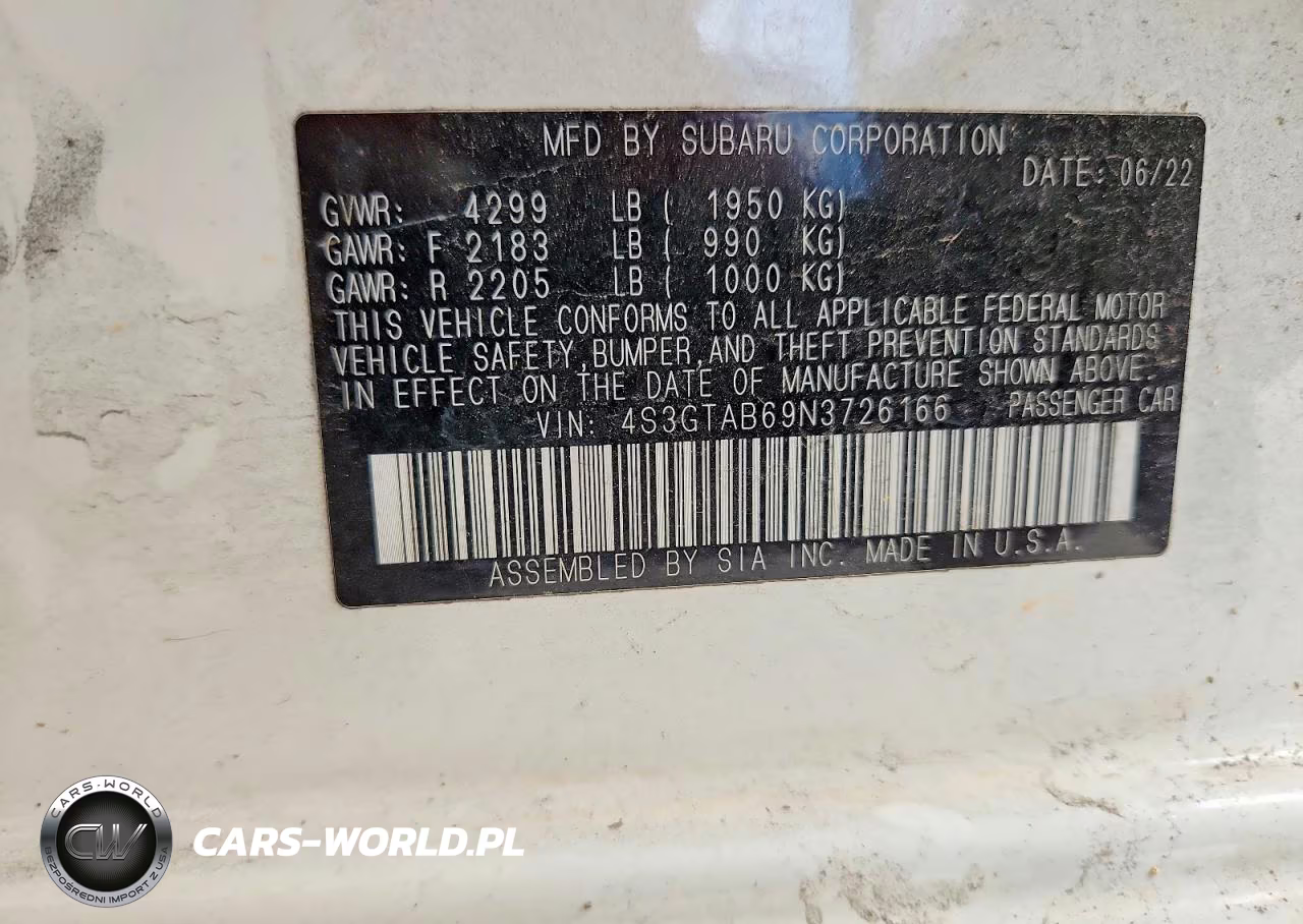 2022 Subaru Impreza VIN:4S3GTAB69N3726166 - 12