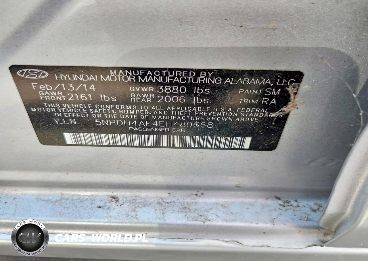 2014 Hyundai Elantra Se VIN:5NPDH4AE4EH489668 - 12
