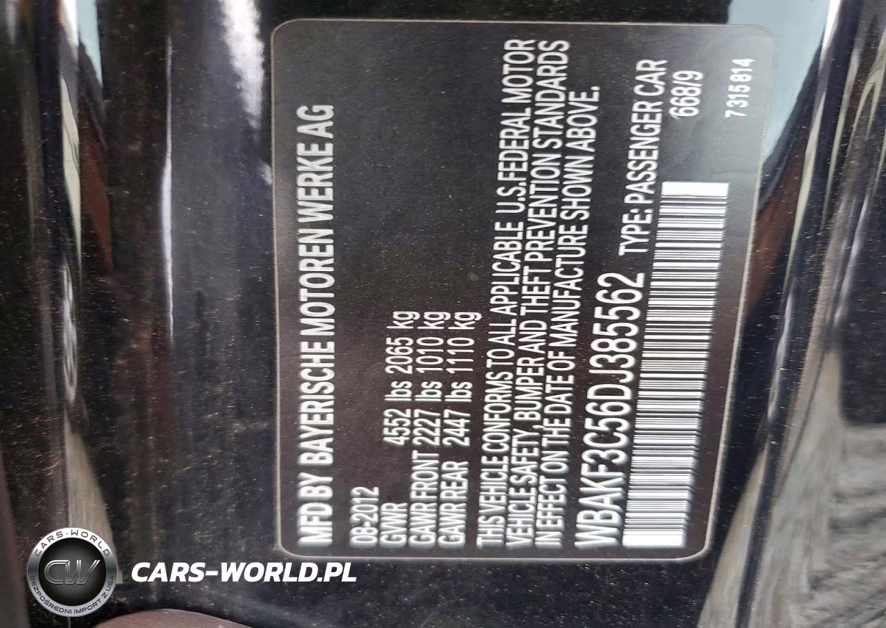 2013 BMW 328 Xi VIN:WBAKF3C56DJ385562 - 12