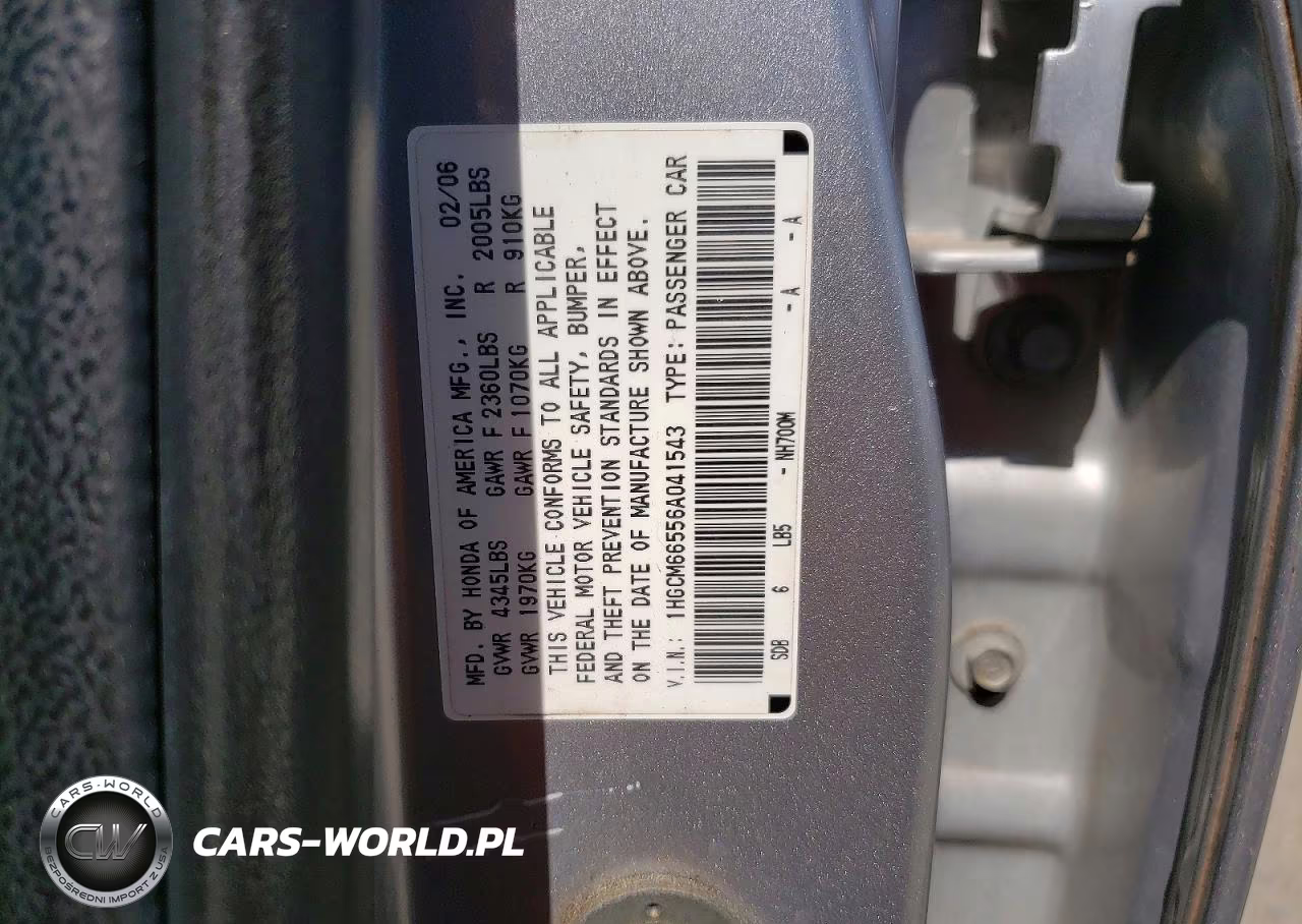 2006 Honda Accord Ex VIN:1HGCM66556A041543 - 12