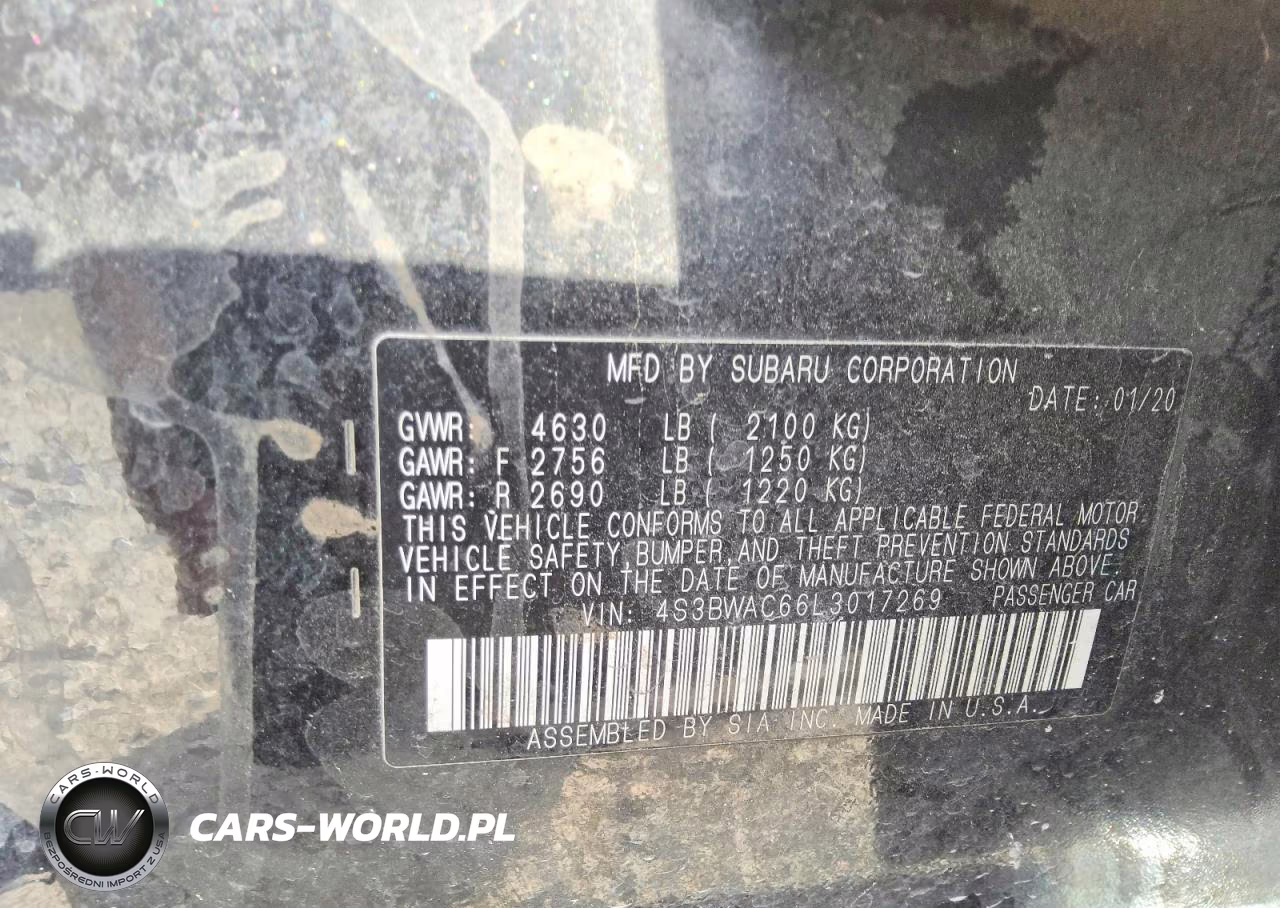 2020 Subaru Legacy Premium VIN:4S3BWAC66L3017269 - 12