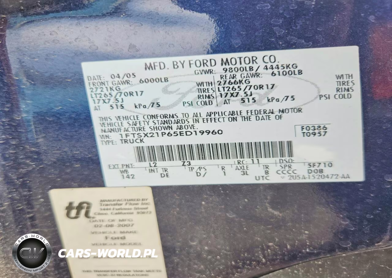 2005 Ford F250 Super Duty VIN:1FTSX21P65ED19960 - 12
