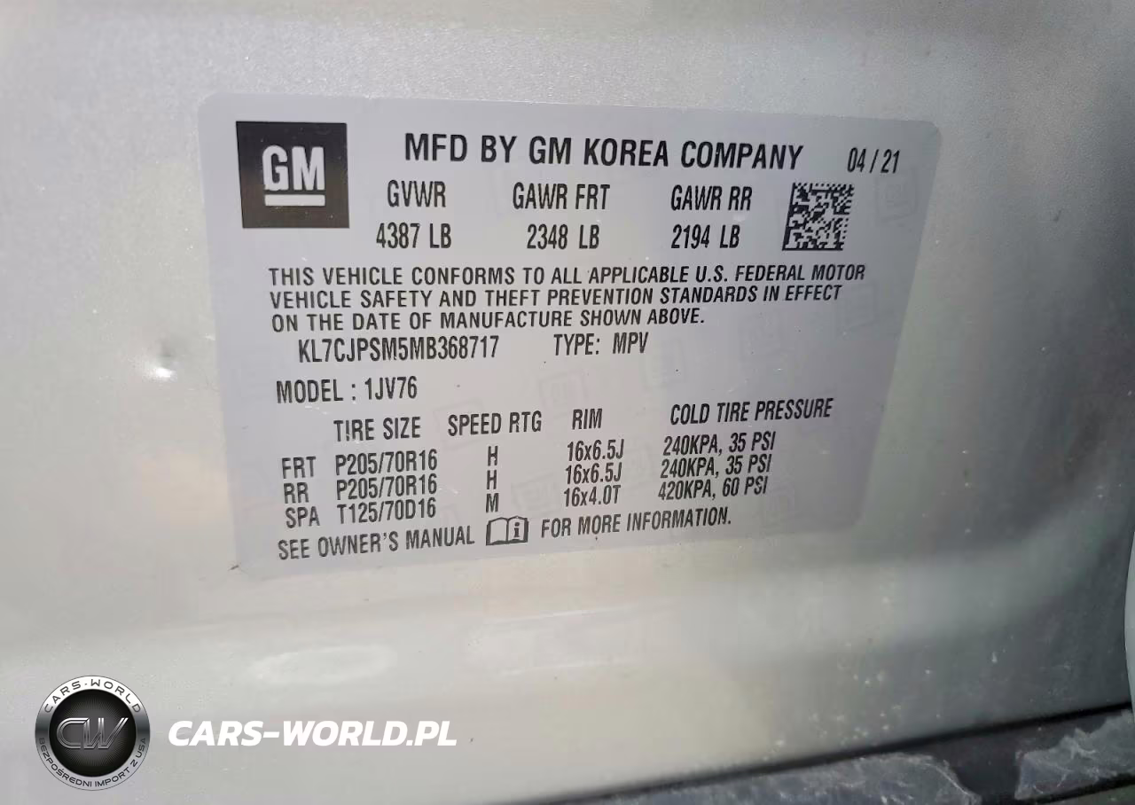 2021 Chevrolet Trax 1Lt VIN:KL7CJPSM5MB368717 - 13