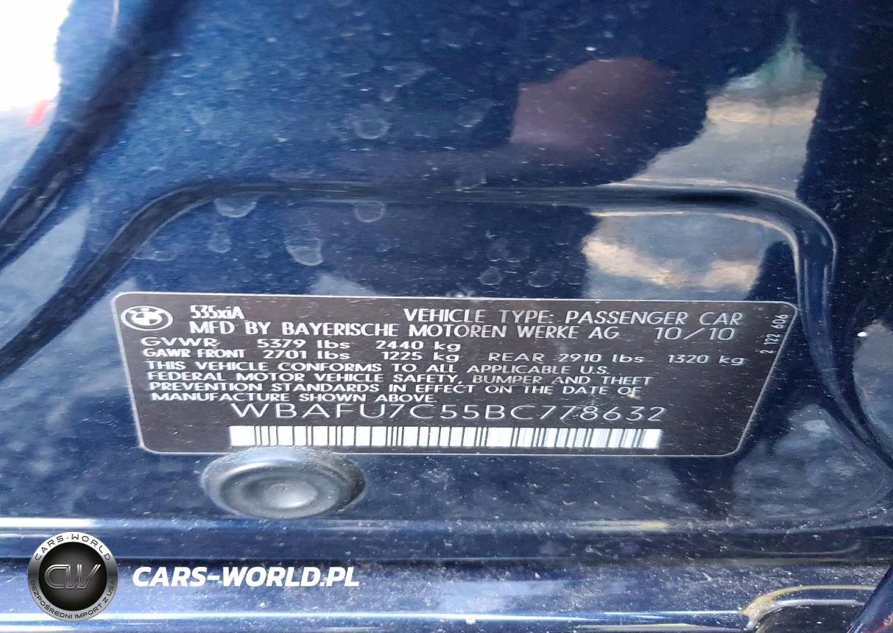 2011 BMW 535 Xi VIN:WBAFU7C55BC778632 - 12