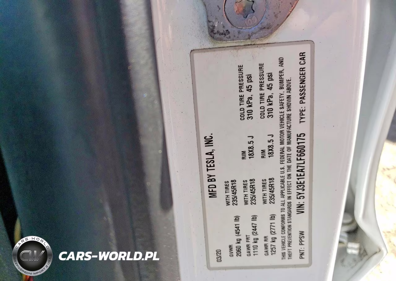 2020 Tesla Model 3 VIN:5YJ3E1EA7LF660175 - 12