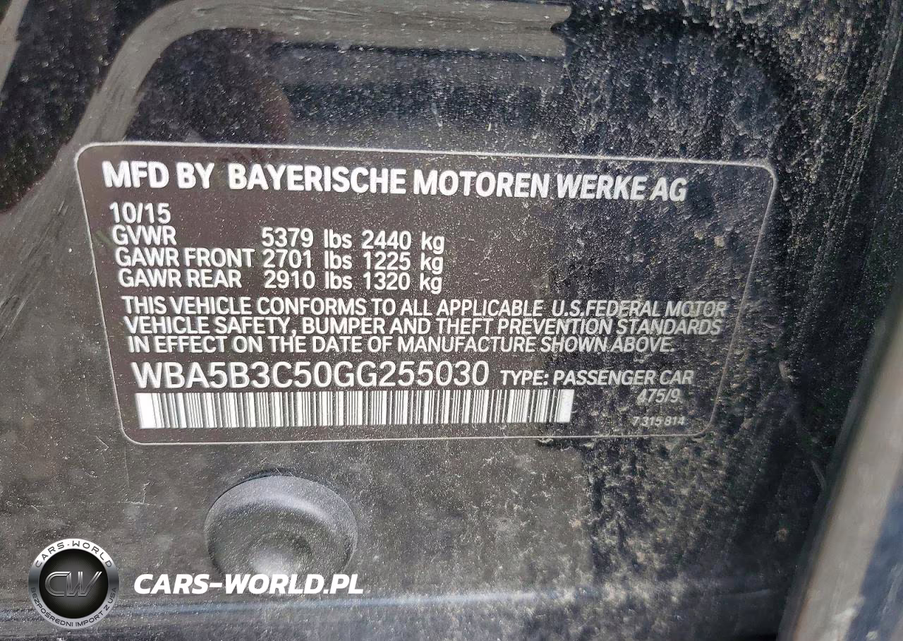 2016 BMW 535 Xi VIN:WBA5B3C50GG255030 - 12