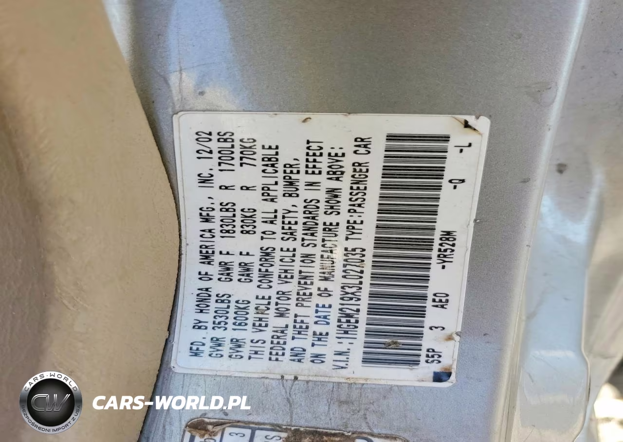 2003 Honda Civic Ex VIN:1HGEM219X3L027035 - 12