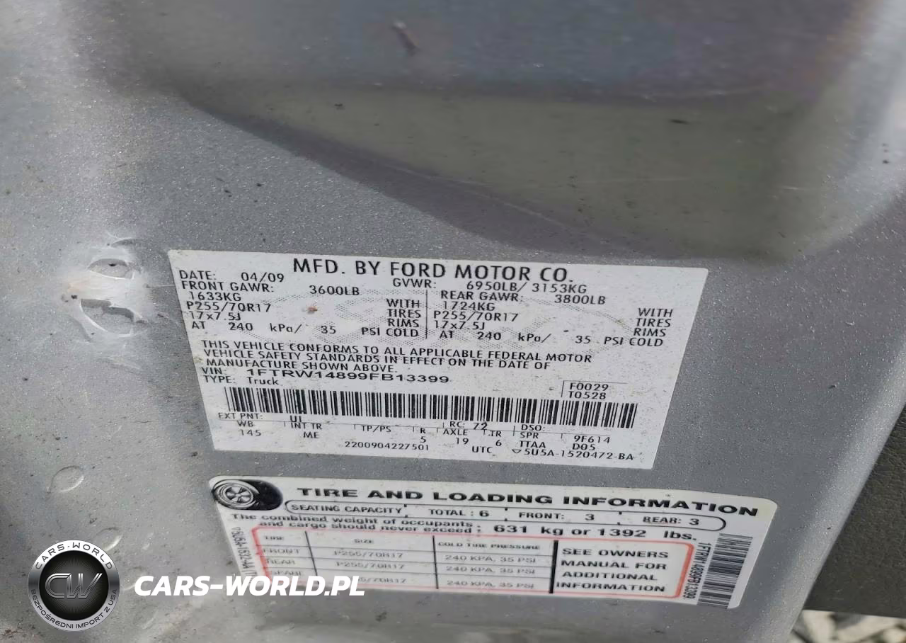 2009 Ford F150 Supercrew VIN:1FTRW14899FB13399 - 12