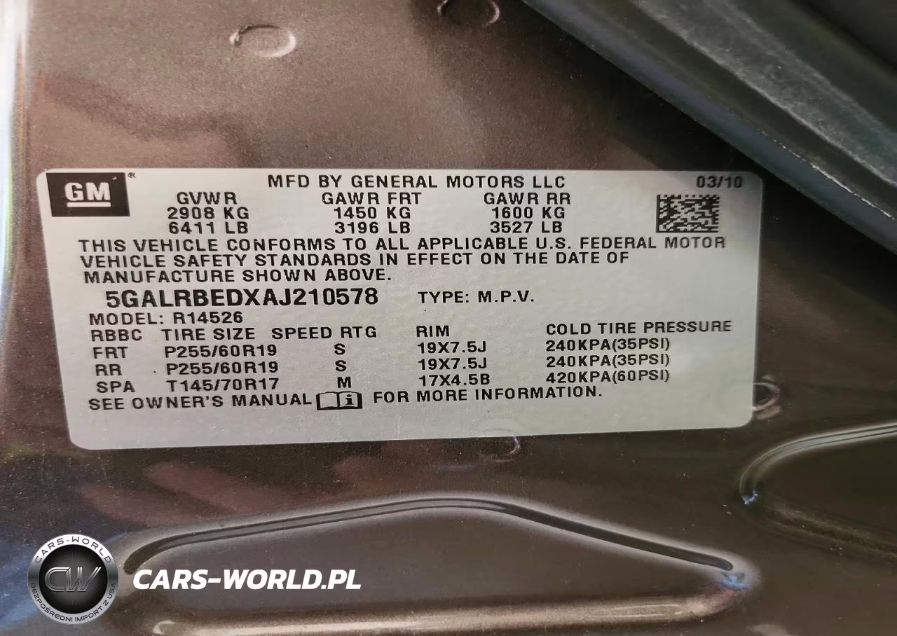 2010 Buick Enclave Cxl VIN:5GALRBEDXAJ210578 - 13