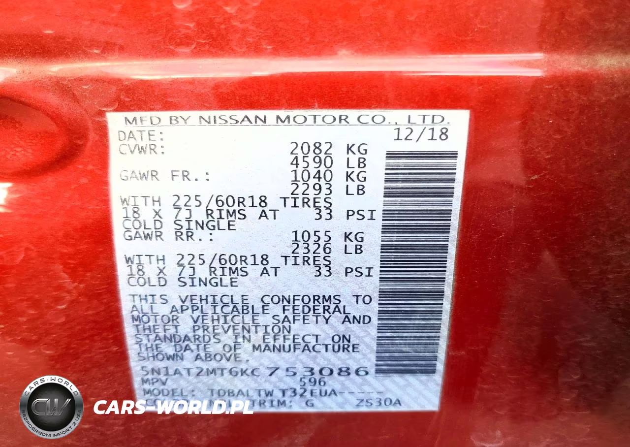 2019 Nissan Rogue Sv VIN:5N1AT2MT6KC753086 - 13