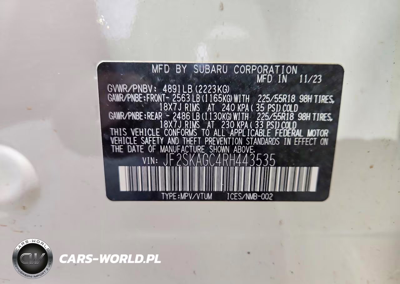 2024 Subaru Forester Sport VIN:JF2SKAGC4RH443535 - 13