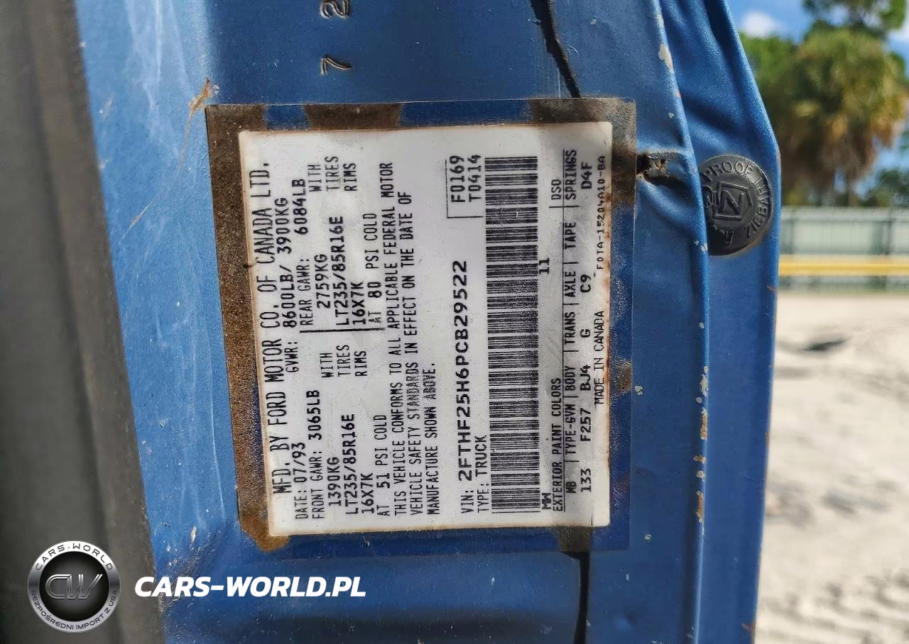 1993 Ford F250 VIN:2FTHF25H6PCB29522 - 12