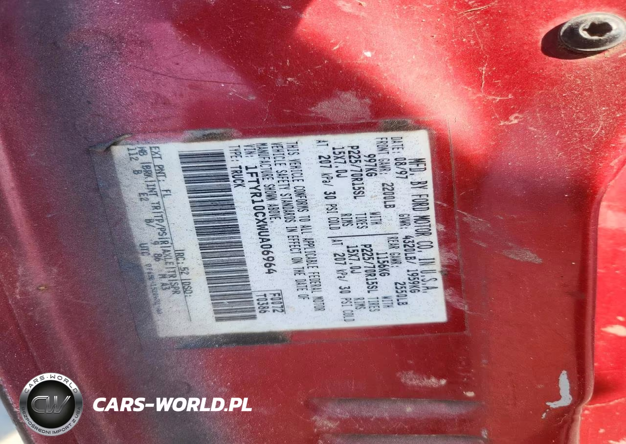 1998 Ford Ranger VIN:1FTYR10CXWUA06964 - 12