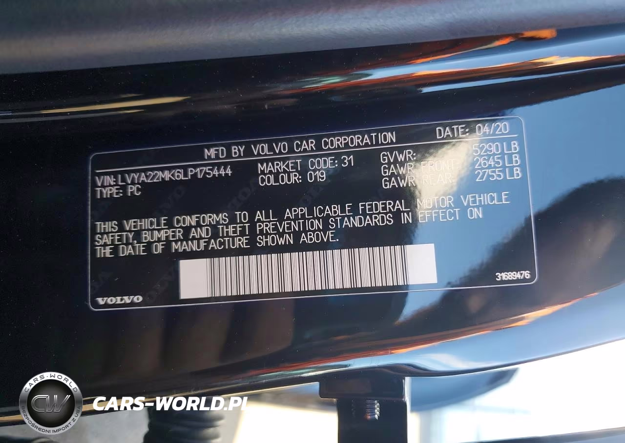 2020 Volvo S90 T6 Momentum VIN:LVYA22MK6LP175444 - 12