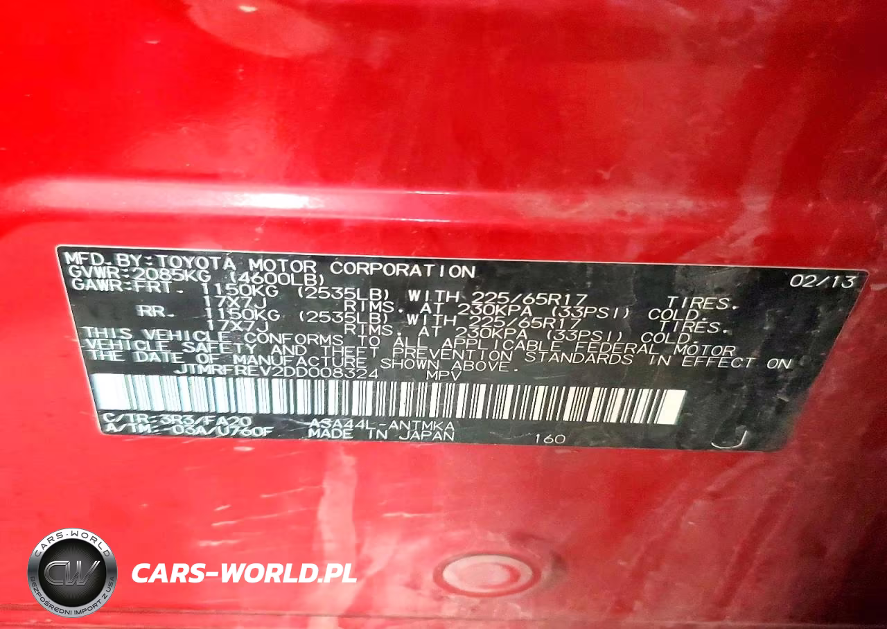 2013 Toyota Rav4 Xle VIN:JTMRFREV2DD008324 - 13