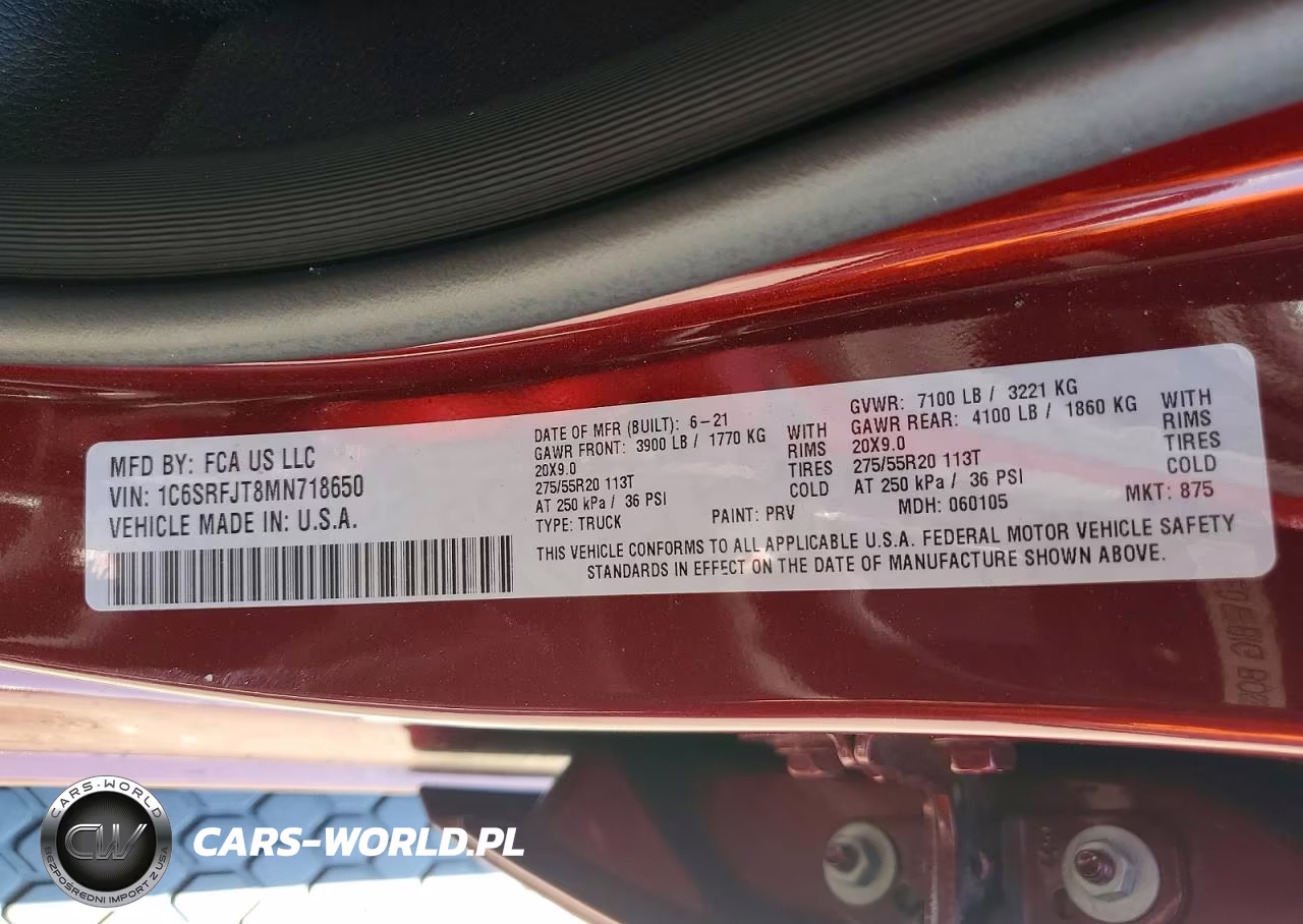 2021 Ram 1500 Laramie VIN:1C6SRFJT8MN718650 - 12