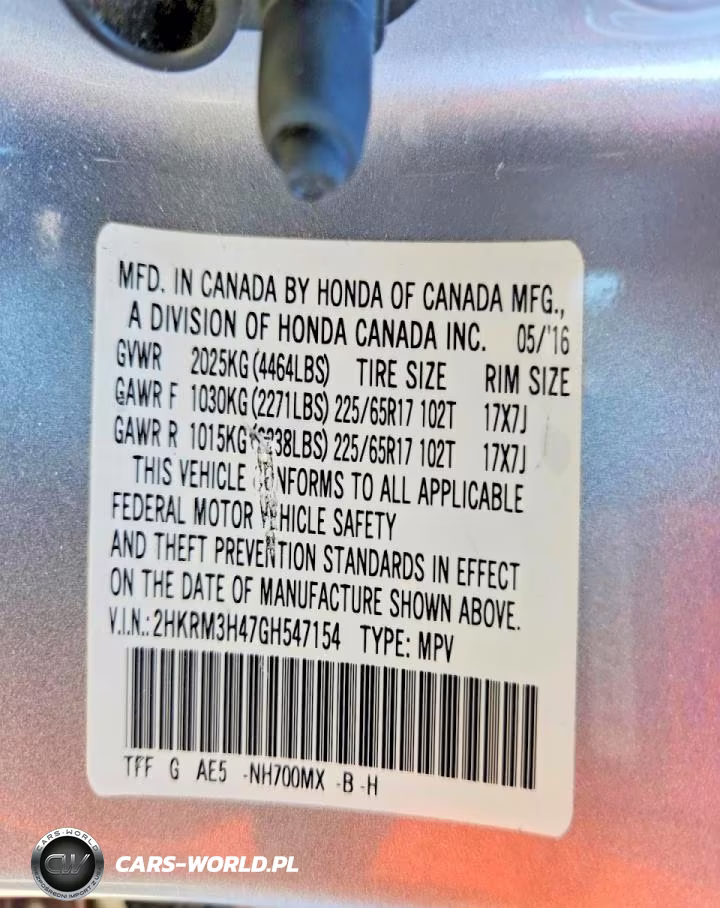 2016 Honda Cr-V Se VIN:2HKRM3H47GH547154 - 13