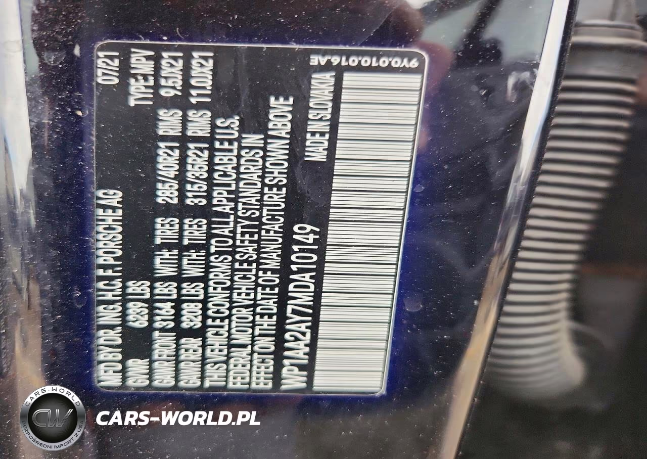 2021 Porsche Cayenne VIN:WP1AA2AY7MDA10149 - 12