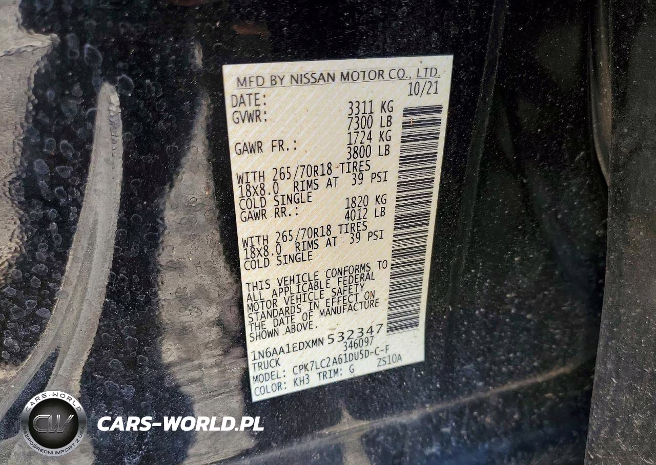 2021 Nissan Titan Sv VIN:1N6AA1EDXMN532347 - 12