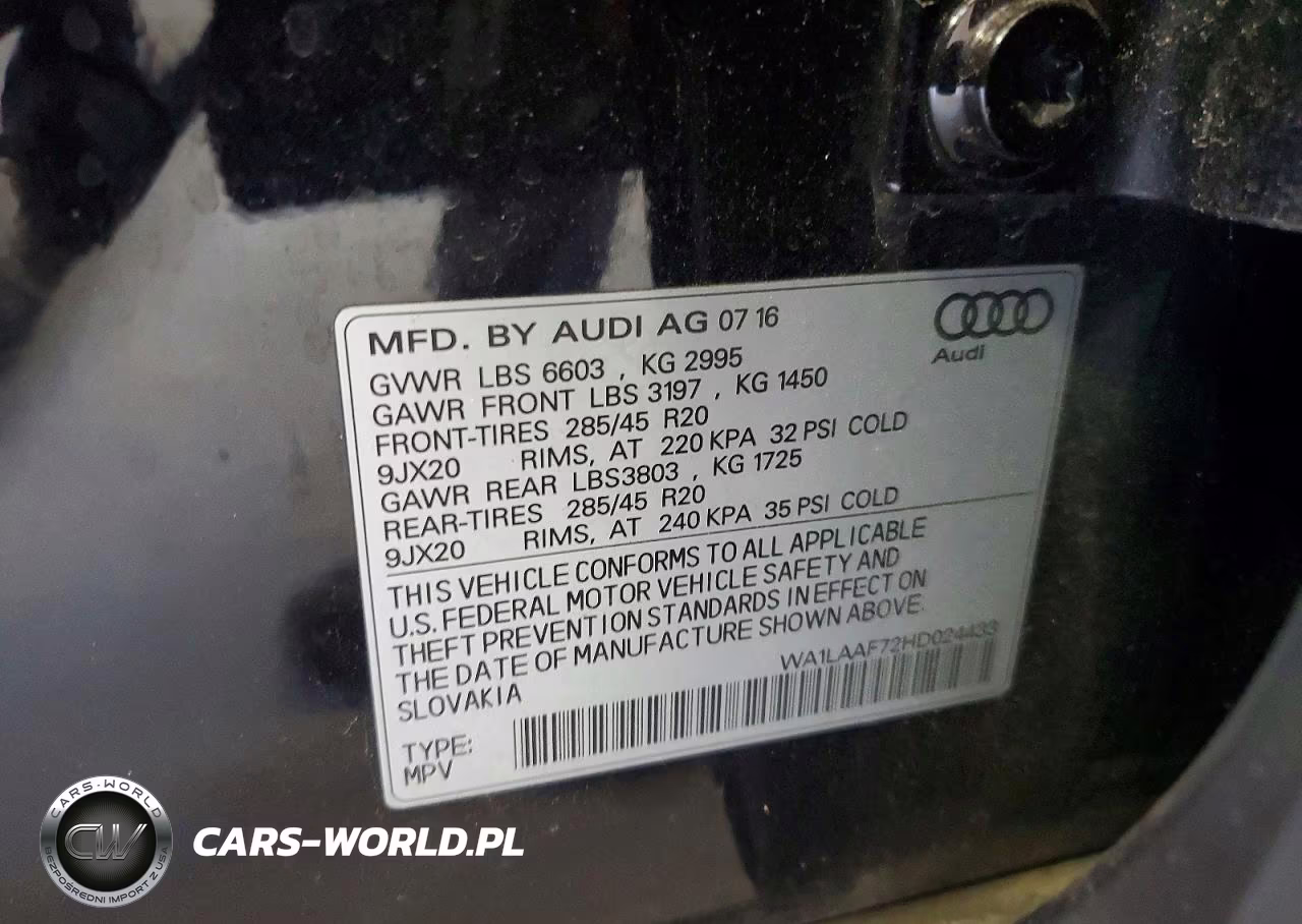 2017 Audi Q7 Premium Plus VIN:WA1LAAF72HD024433 - 13