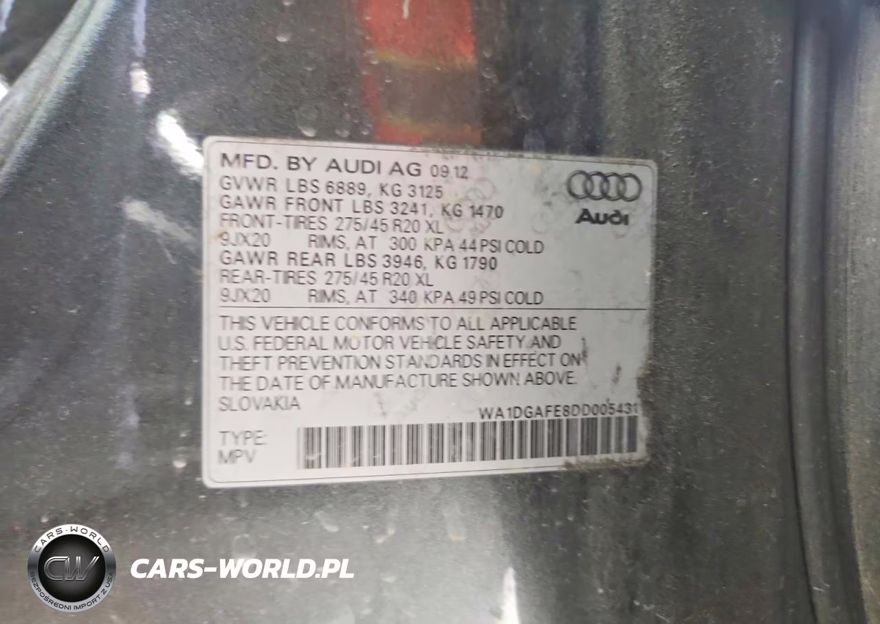 2013 Audi Q7 Prestige VIN:WA1DGAFE8DD005431 - 13