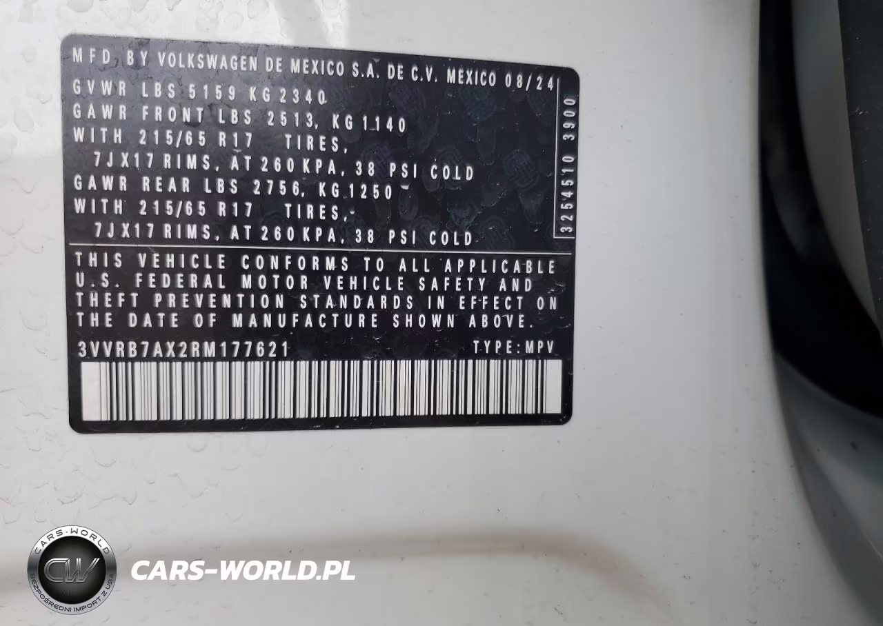 2024 Volkswagen Tiguan S VIN:3VVRB7AX2RM177621 - 13