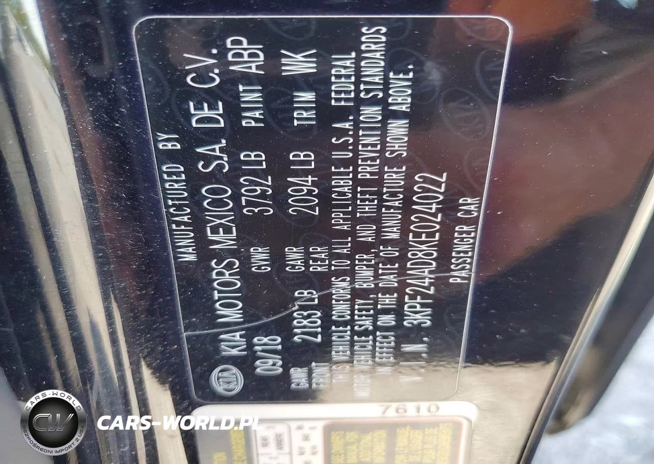 2019 Kia Forte Lxs VIN:3KPF24AD8KE024022 - 12
