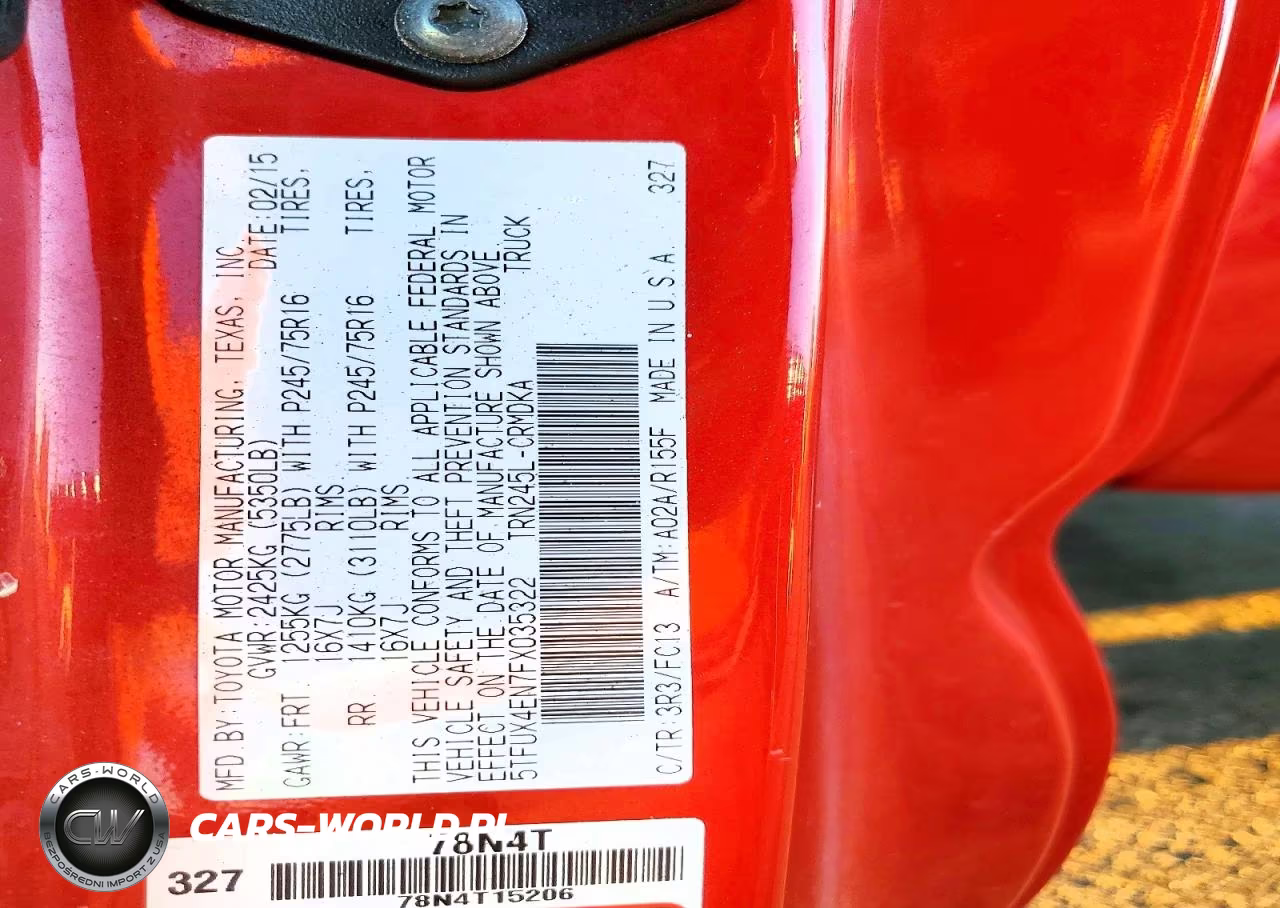 2015 Toyota Tacoma Base VIN:5TFUX4EN7FX035322 - 12