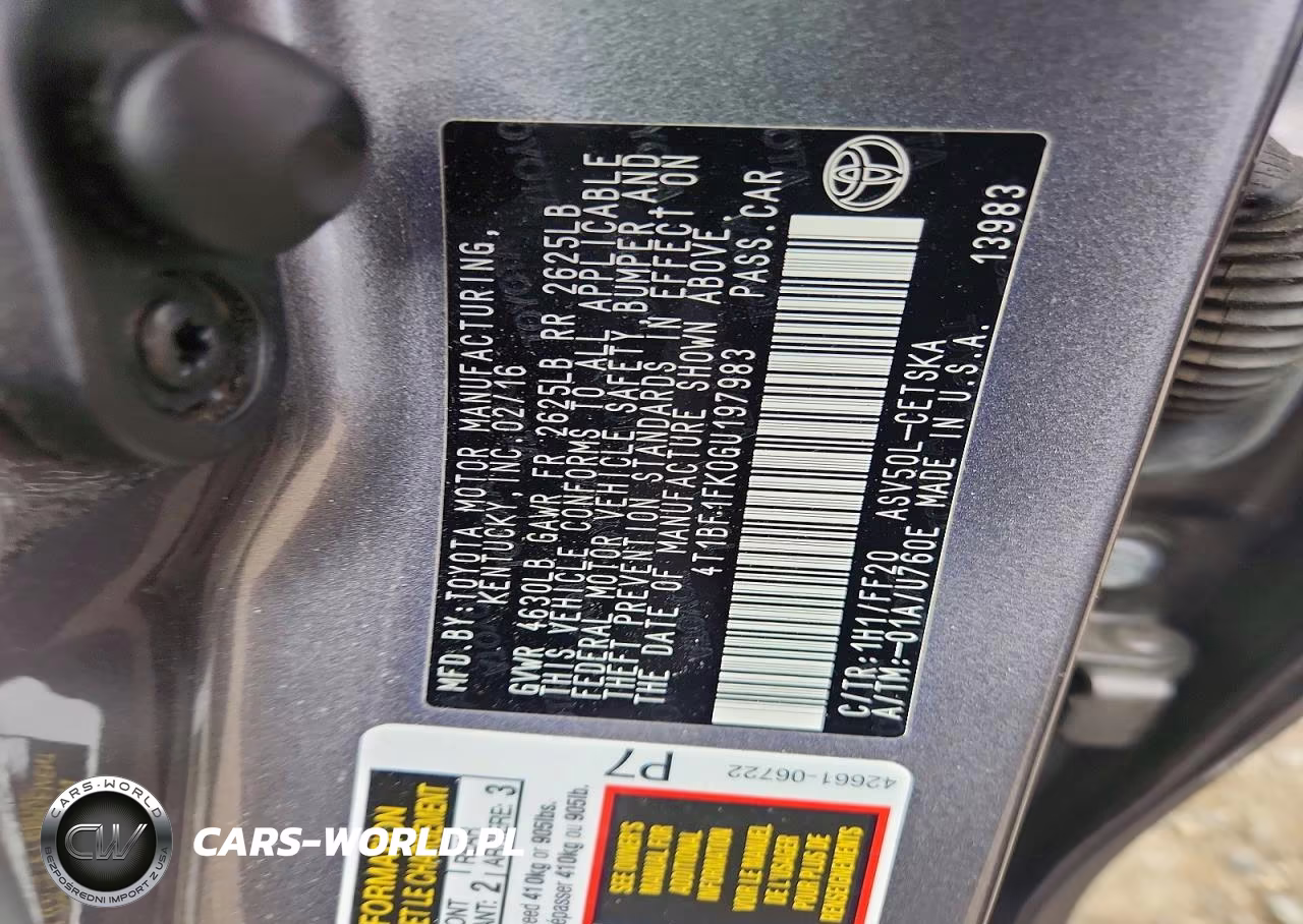 2016 Toyota Camry Se VIN:4T1BF1FK0GU197983 - 13