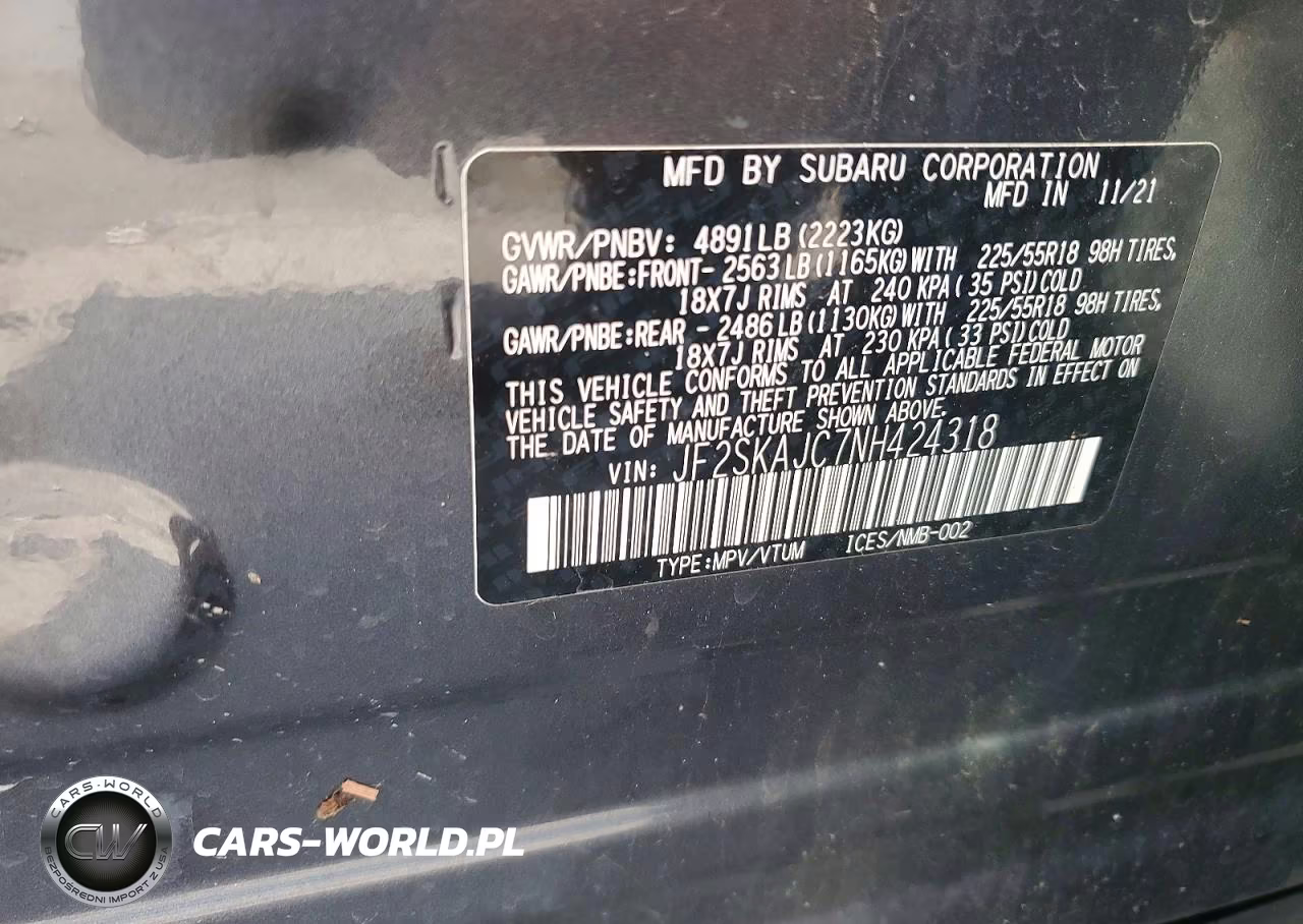 2022 Subaru Forester Sport VIN:JF2SKAJC7NH424318 - 14