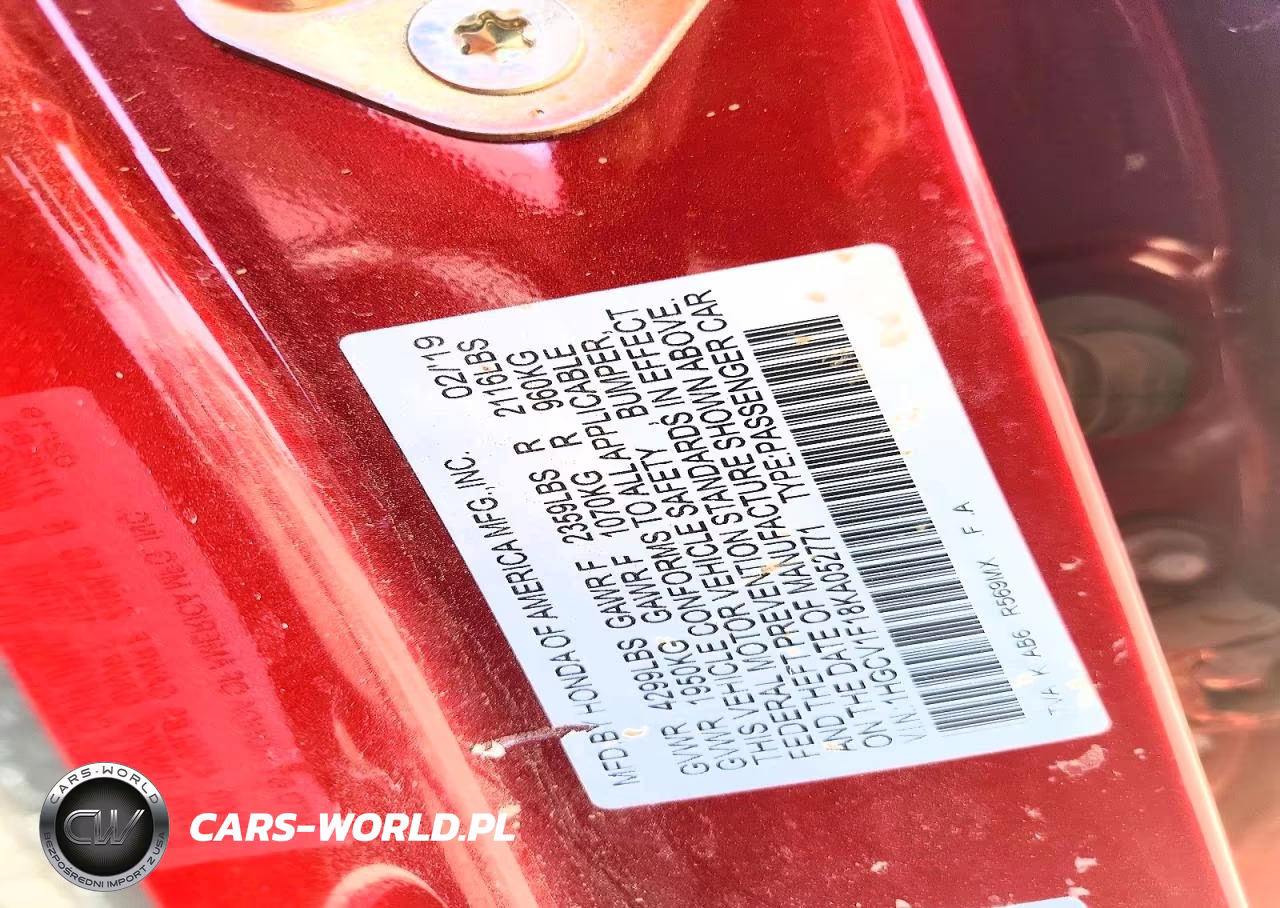 2019 Honda Accord Lx VIN:1HGCV1F18KA052771 - 12