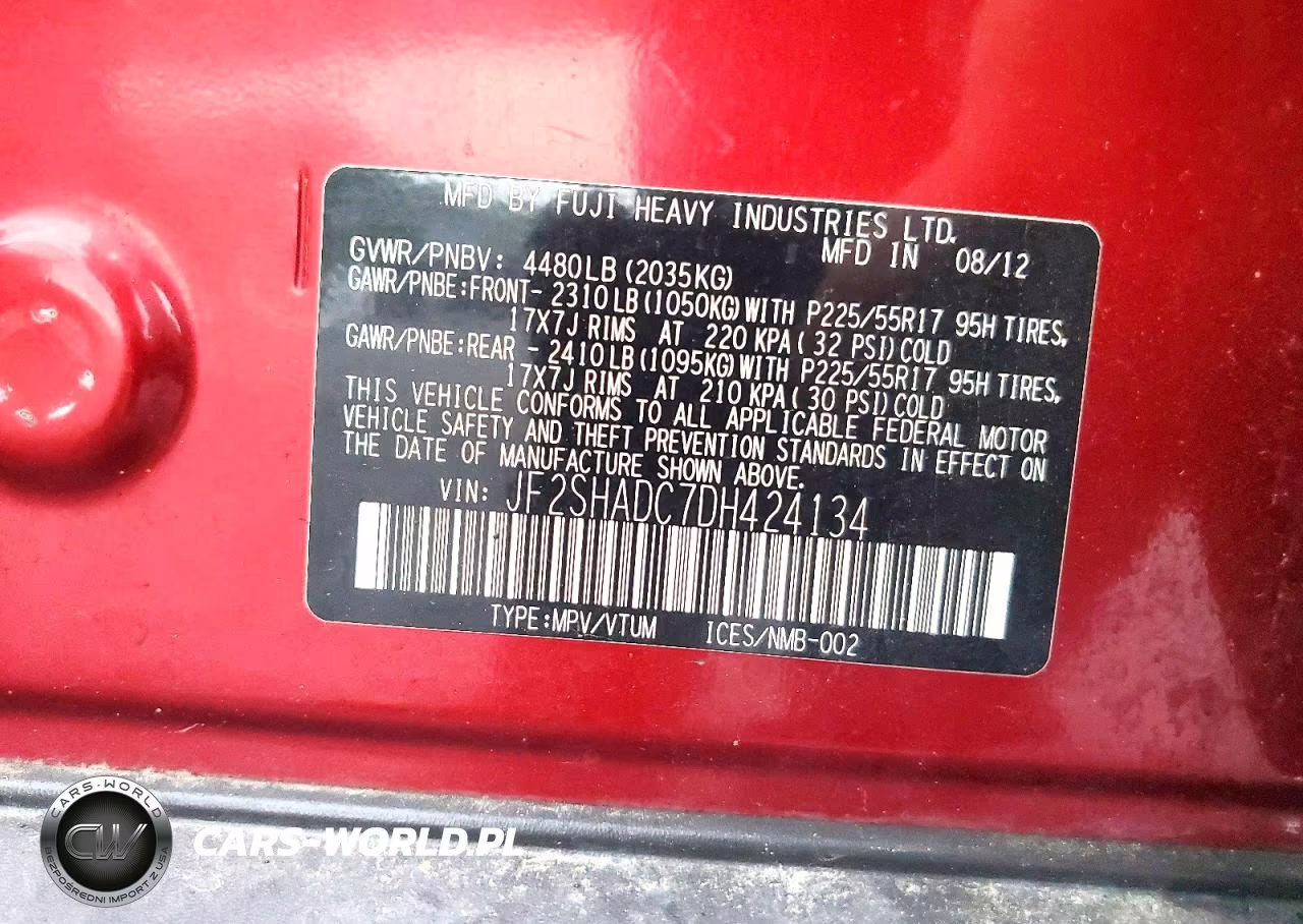 2013 Subaru Forester 2.5X Premium VIN:JF2SHADC7DH424134 - 13