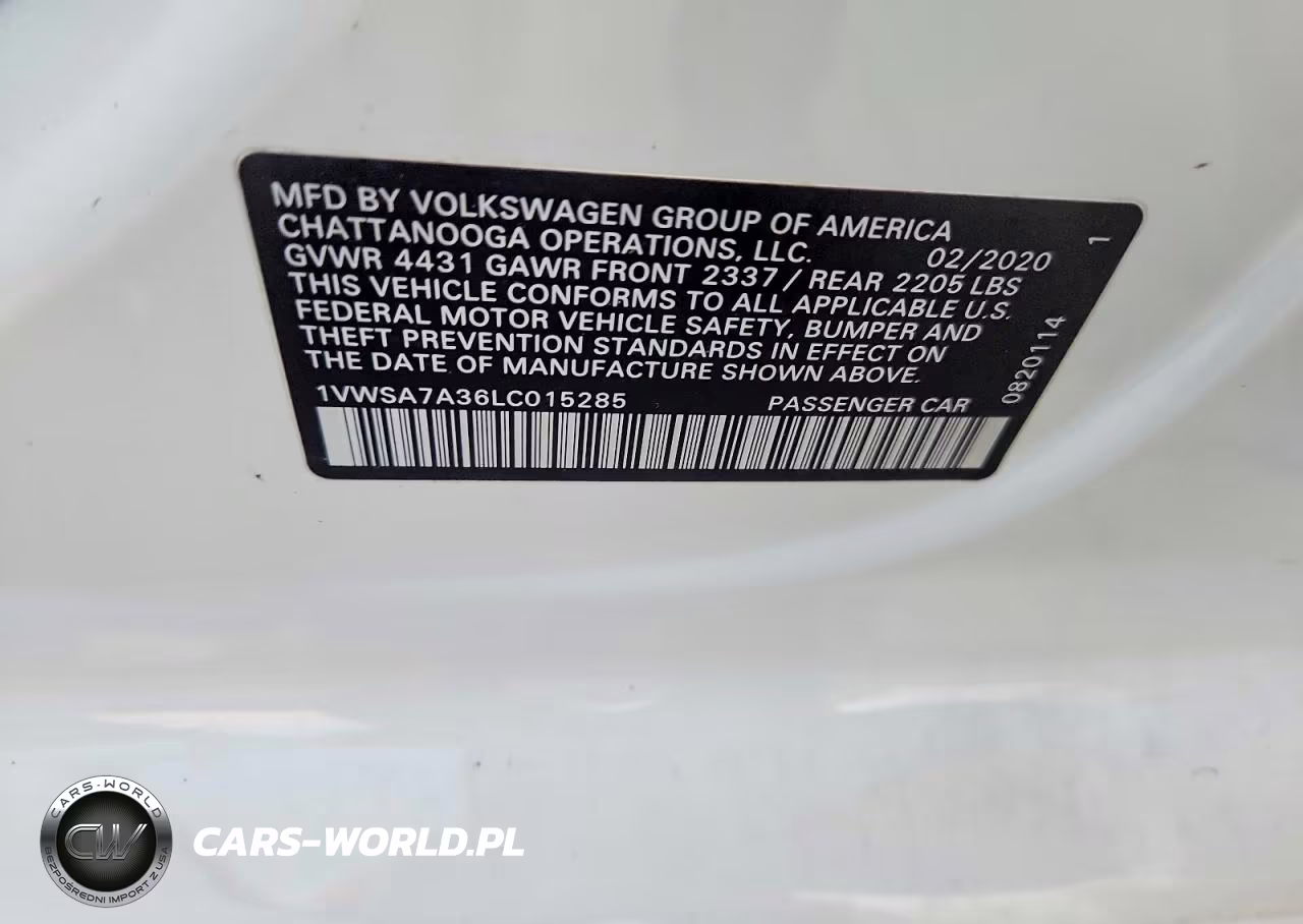 2020 Volkswagen Passat Se VIN:1VWSA7A36LC015285 - 12