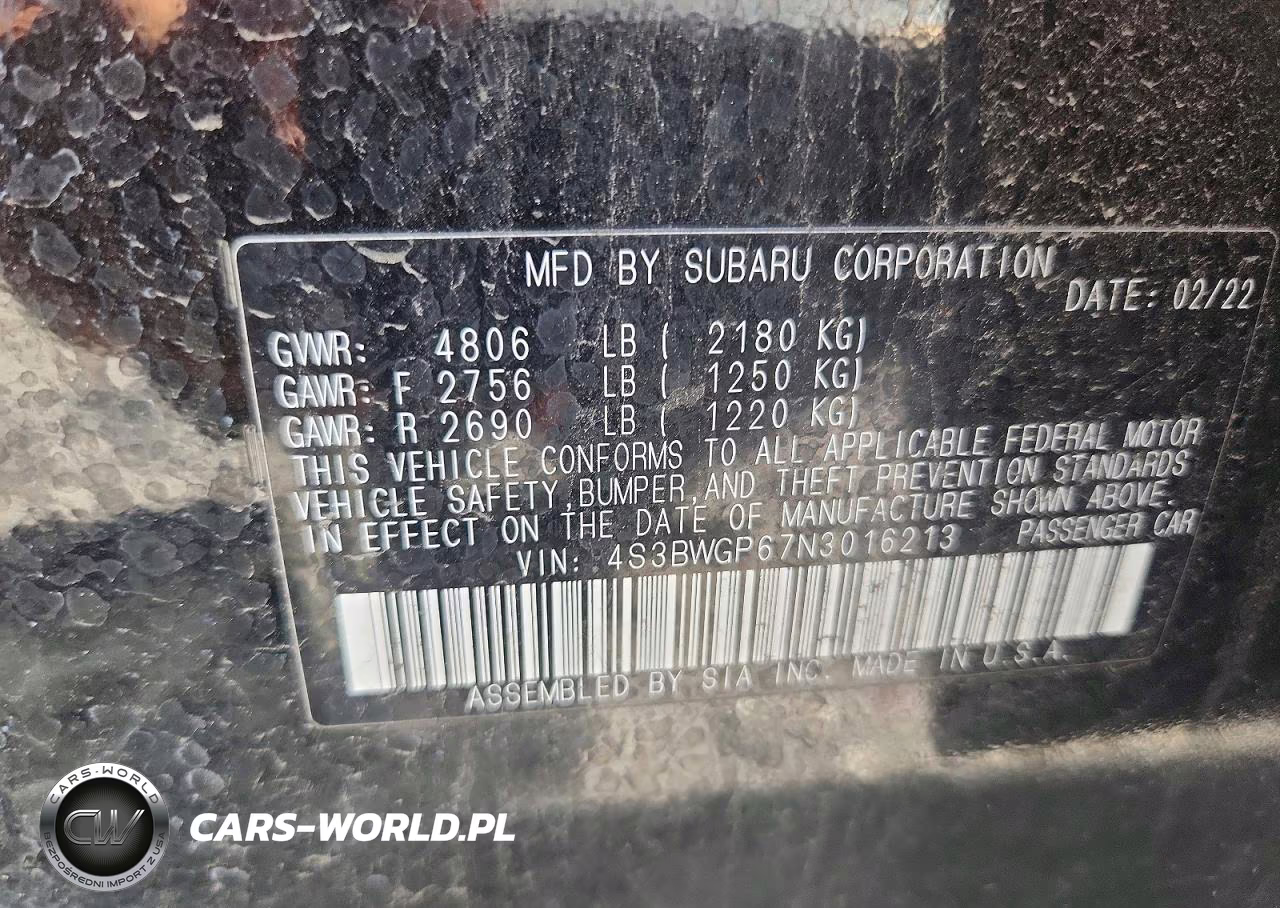 2022 Subaru Legacy Touring Xt VIN:4S3BWGP67N3016213 - 13