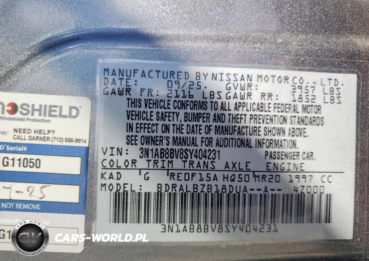 2025 Nissan Sentra S VIN:3N1AB8BV8SY404231 - 13