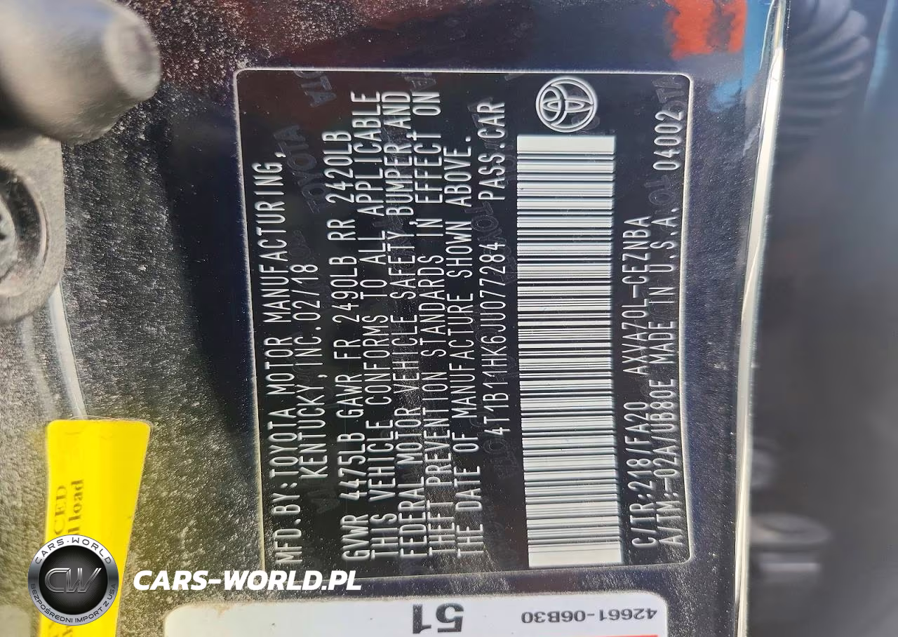2018 Toyota Camry Le VIN:4T1B11HK6JU077284 - 12