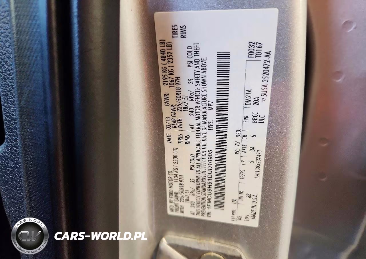 2013 Ford Escape Sel VIN:1FMCU9H91DUD10905 - 13