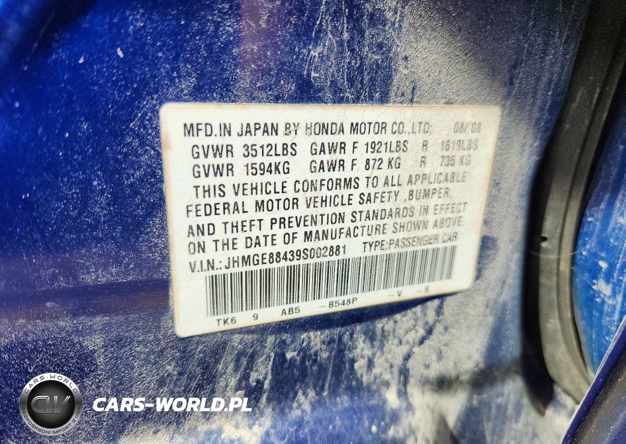 2009 Honda Fit Sport VIN:JHMGE88439S002881 - 12