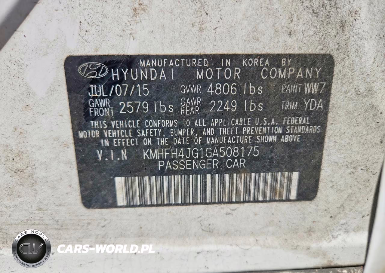 2016 Hyundai Azera Limited VIN:KMHFH4JG1GA508175 - 13