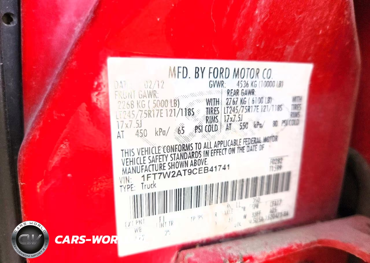 2012 Ford F250 Super Duty VIN:1FT7W2AT9CEB41741 - 13