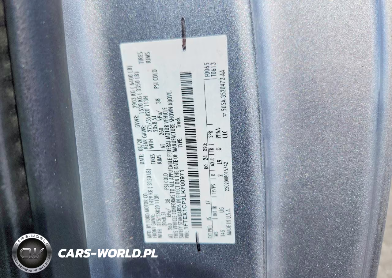 2020 Ford F150 Super Cab VIN:1FTEX1CP3LKF00971 - 13