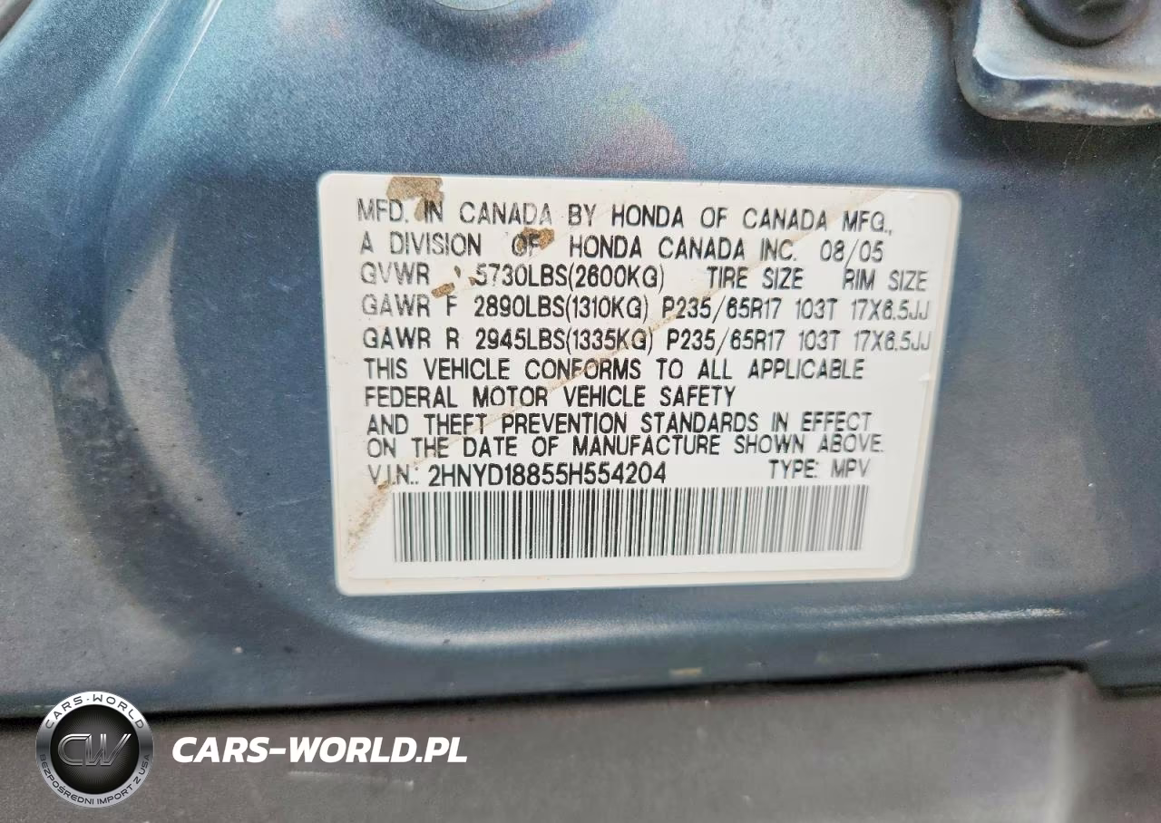 2005 Acura Mdx Touring VIN:2HNYD18855H554204 - 13