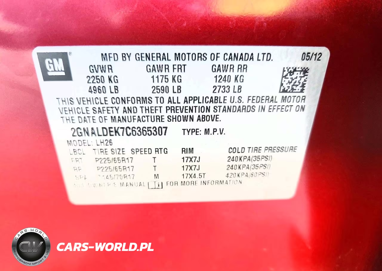 2012 Chevrolet Equinox Lt VIN:2GNALDEK7C6365307 - 12