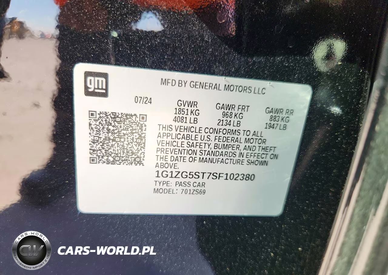 2025 Chevrolet Malibu Rs VIN:1G1ZG5ST7SF102380 - 12