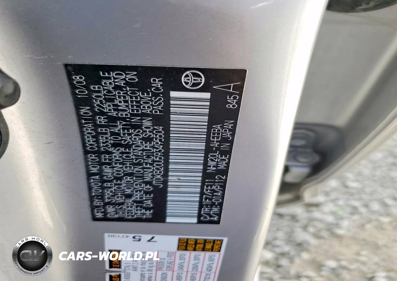 2009 Toyota Prius Base VIN:JTDKB20U593495504 - 12