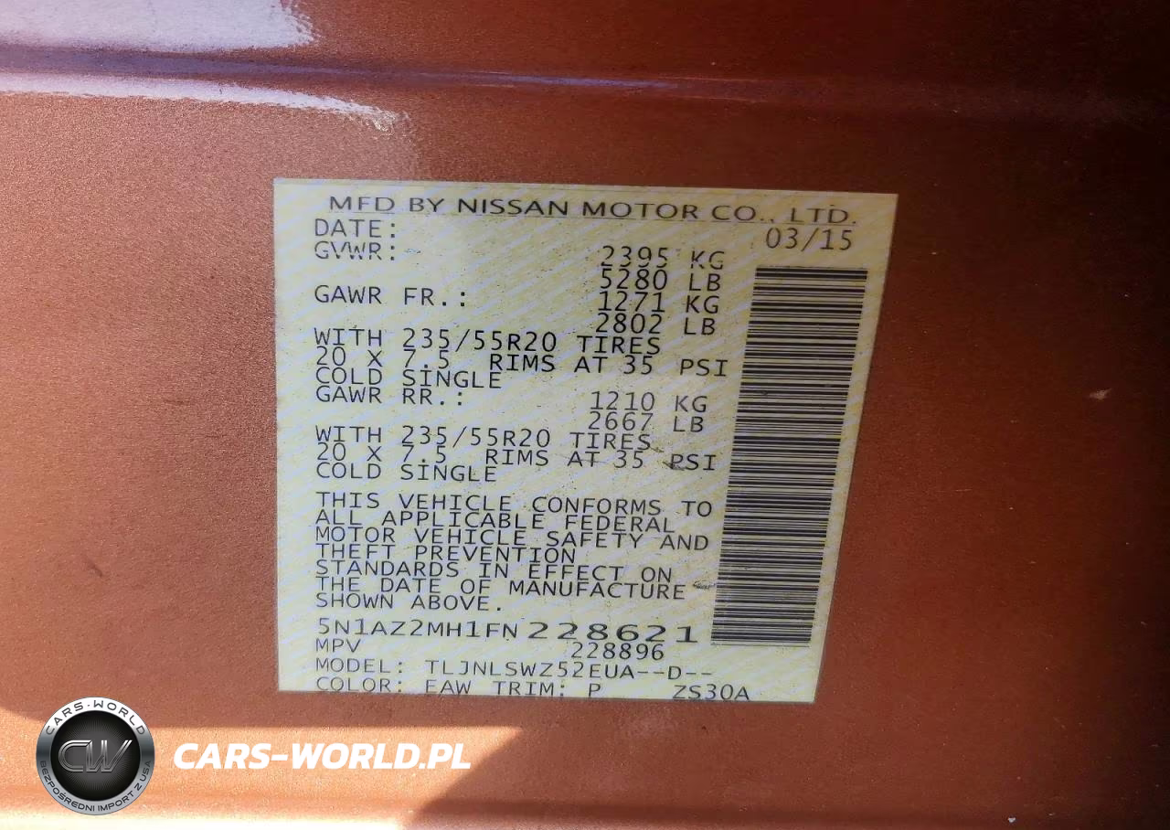 2015 Nissan Murano Platinum VIN:5N1AZ2MH1FN228621 - 13