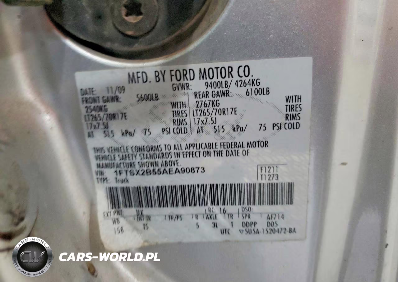 2010 Ford F250 Super Duty VIN:1FTSX2B55AEA90873 - 12