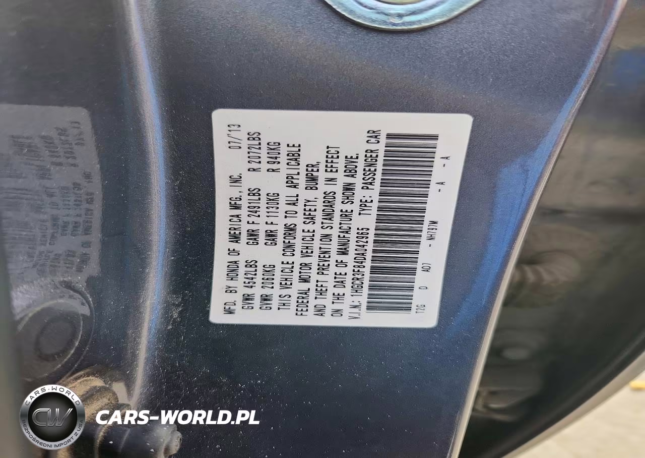 2013 Honda Accord Exl VIN:1HGCR3F84DA042965 - 12